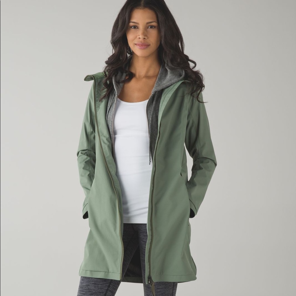 Green Lululemon Raincoat Size 6